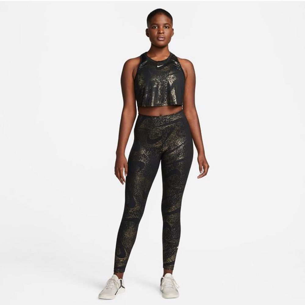 UEC Nike Black and Metallic Gold Workout Set 🖤